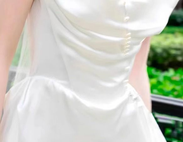 オフショルダー ウェディングドレス ミニ丈 ドレープ 韓国