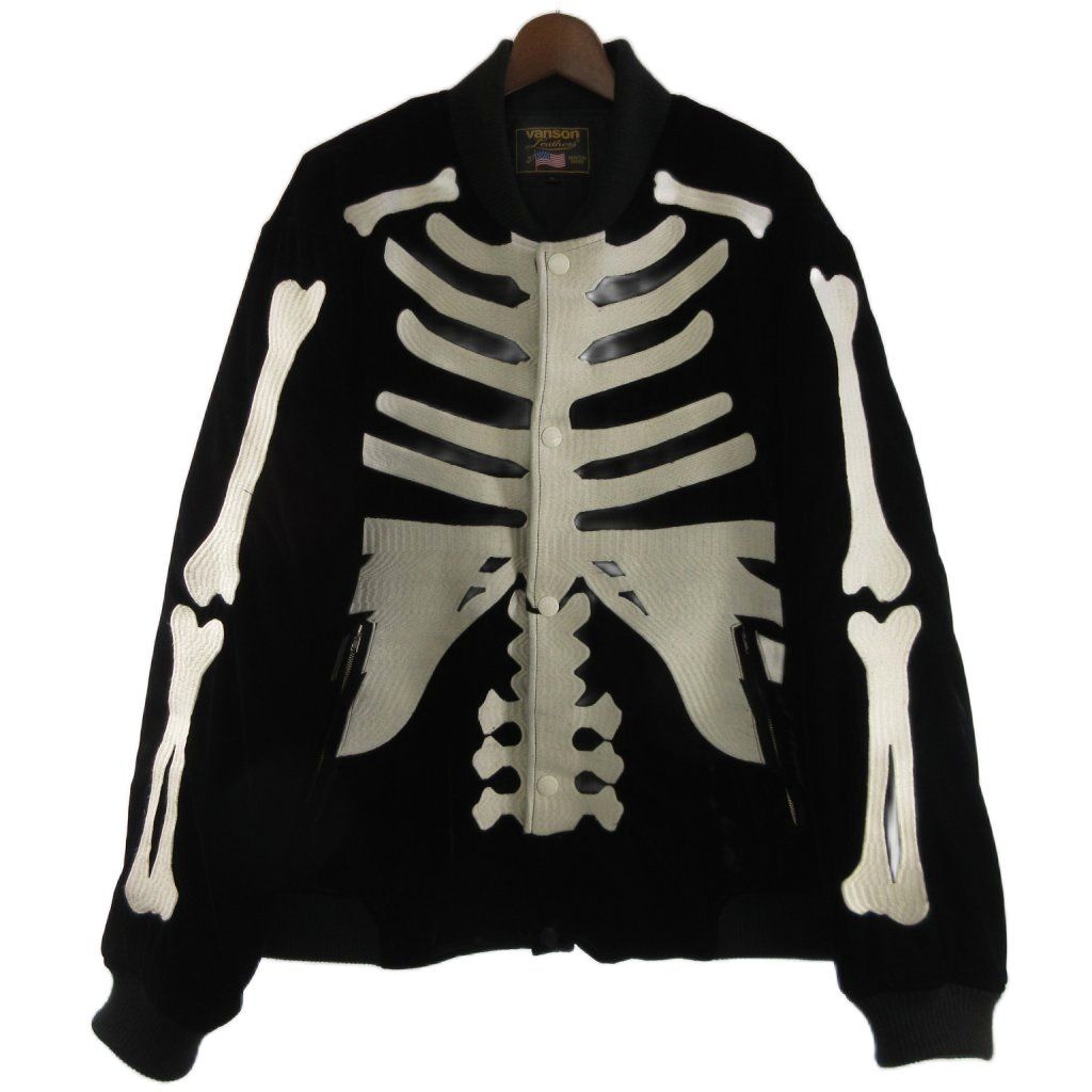バンソン VANSON 50TH ANNIVERSARY SKELTON BONES VELVETEEN BOMBER