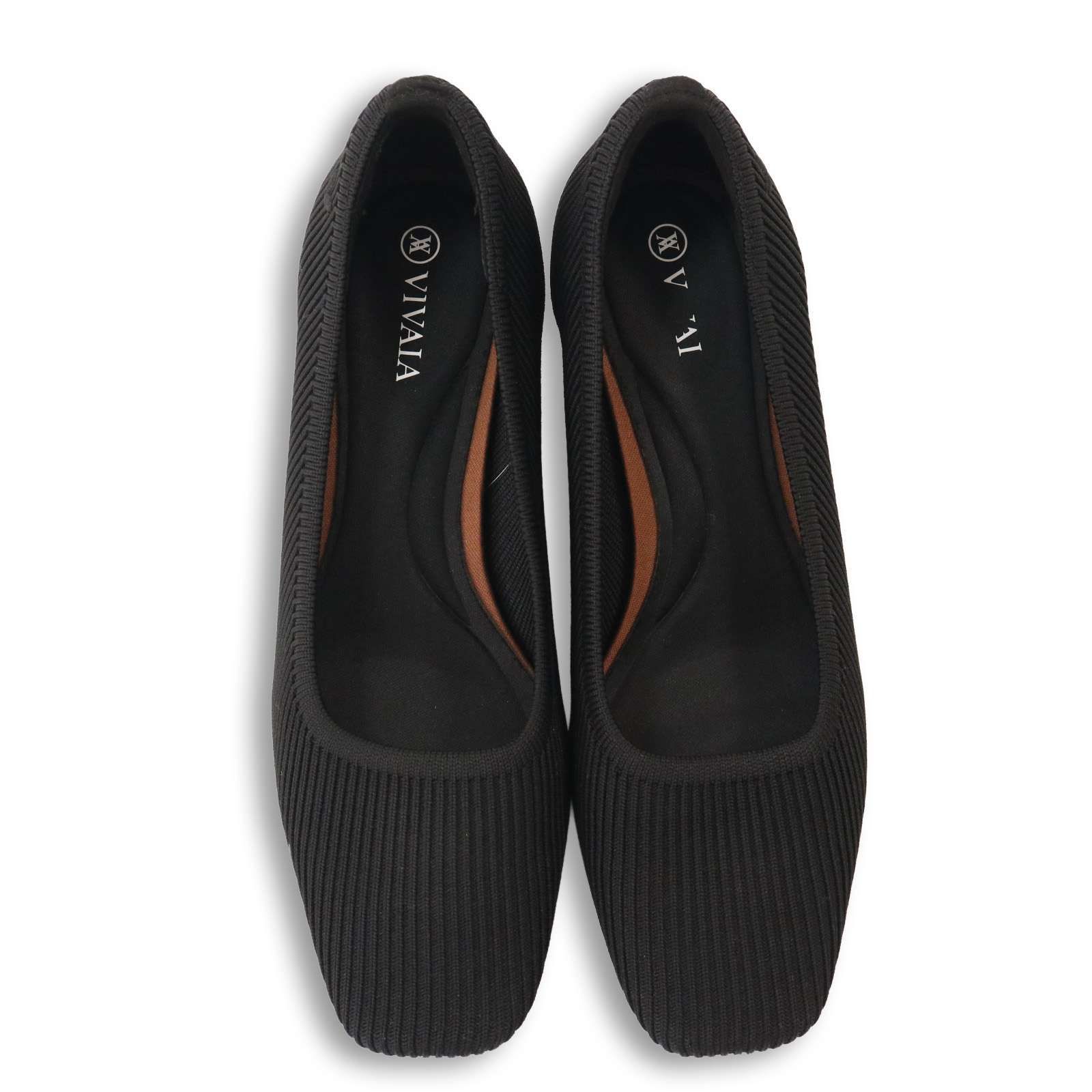 美品☆ VIVAIA ビバイア スクエアトゥ ストレスフリー ブロックヒール