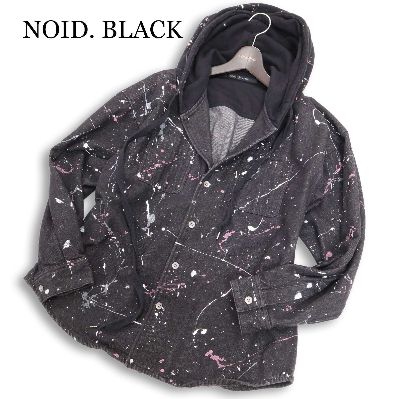 NOID. BLACK ノーアイディー 通年 ペンキ スプラッシュ加工☆ オーバー 