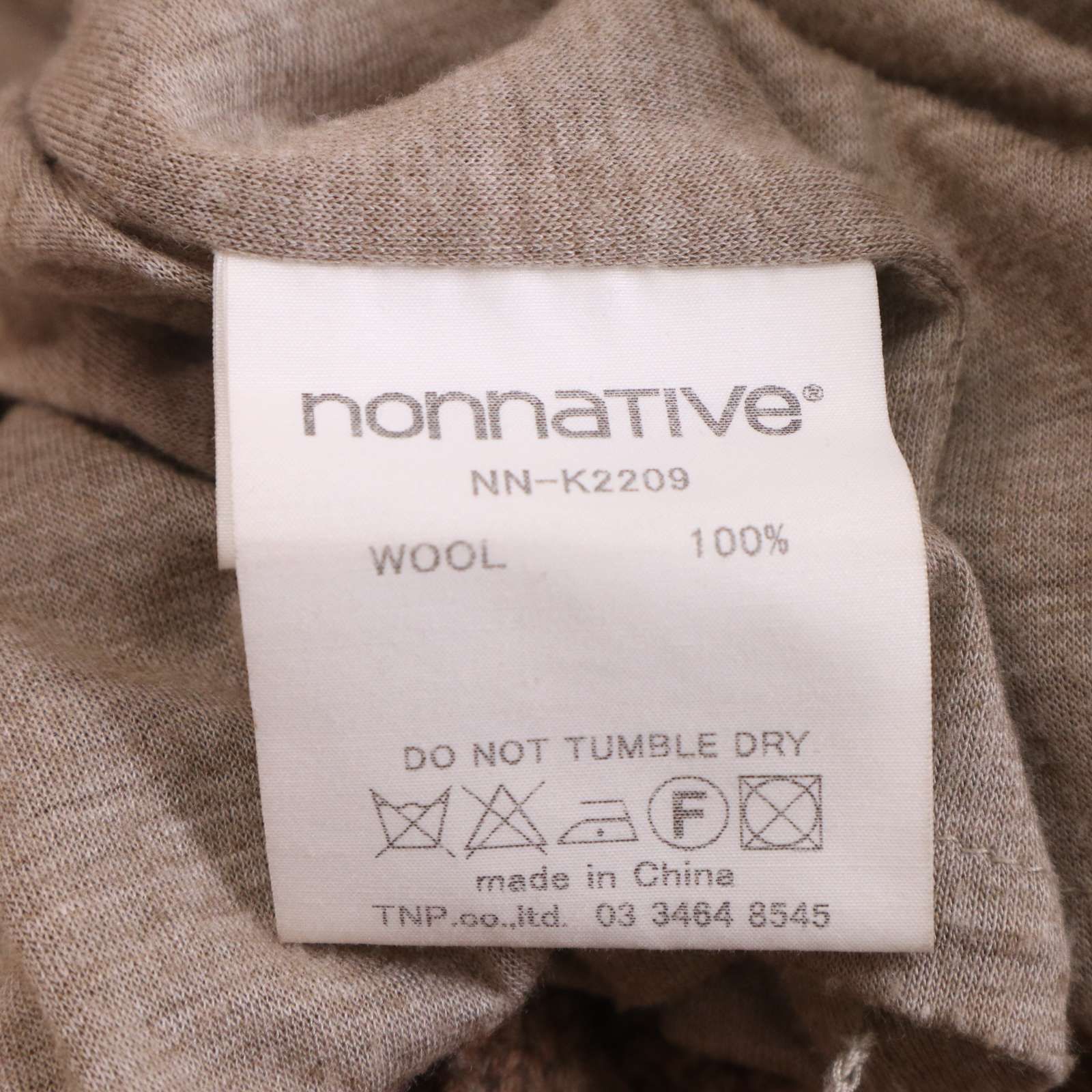 nonnative ノンネイティブ NN-K2209 秋冬 ウール100%☆ ロガー ニット