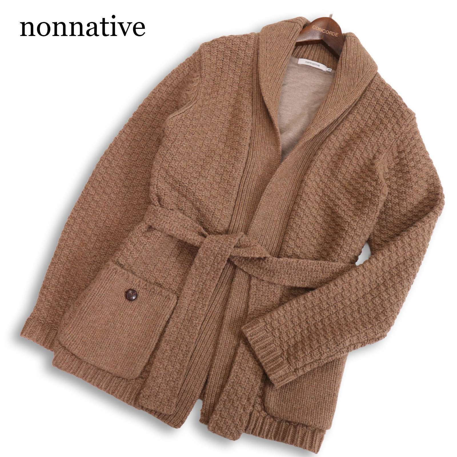 nonnative ノンネイティブ NN-K2209 秋冬 ウール100%★ ロガー ニット ガウン カーディガン Sz.0　メンズ nonnative ノンネイティブ NN-K2209 秋冬 ウール100%☆ ロガー ニット
