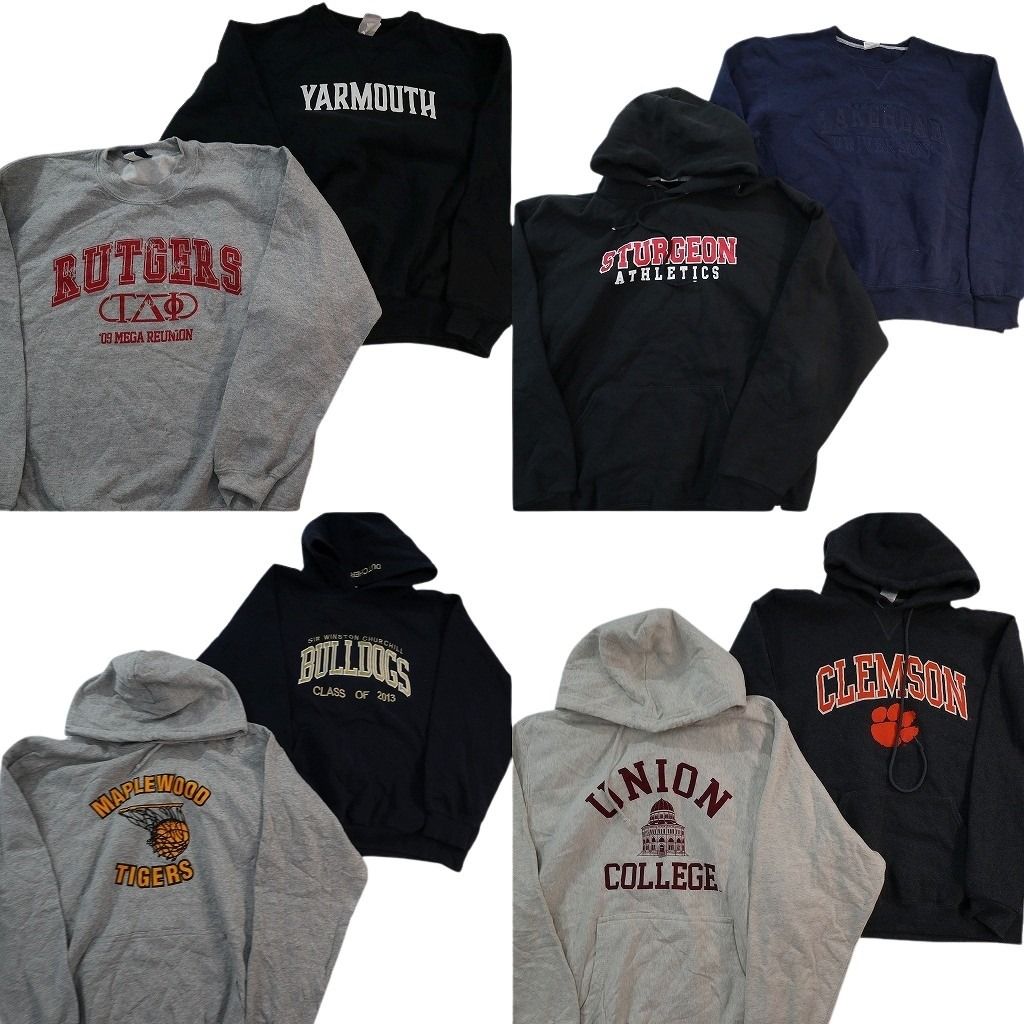 古着卸 まとめ売り カレッジ風 スウェット 8枚セット (メンズ L