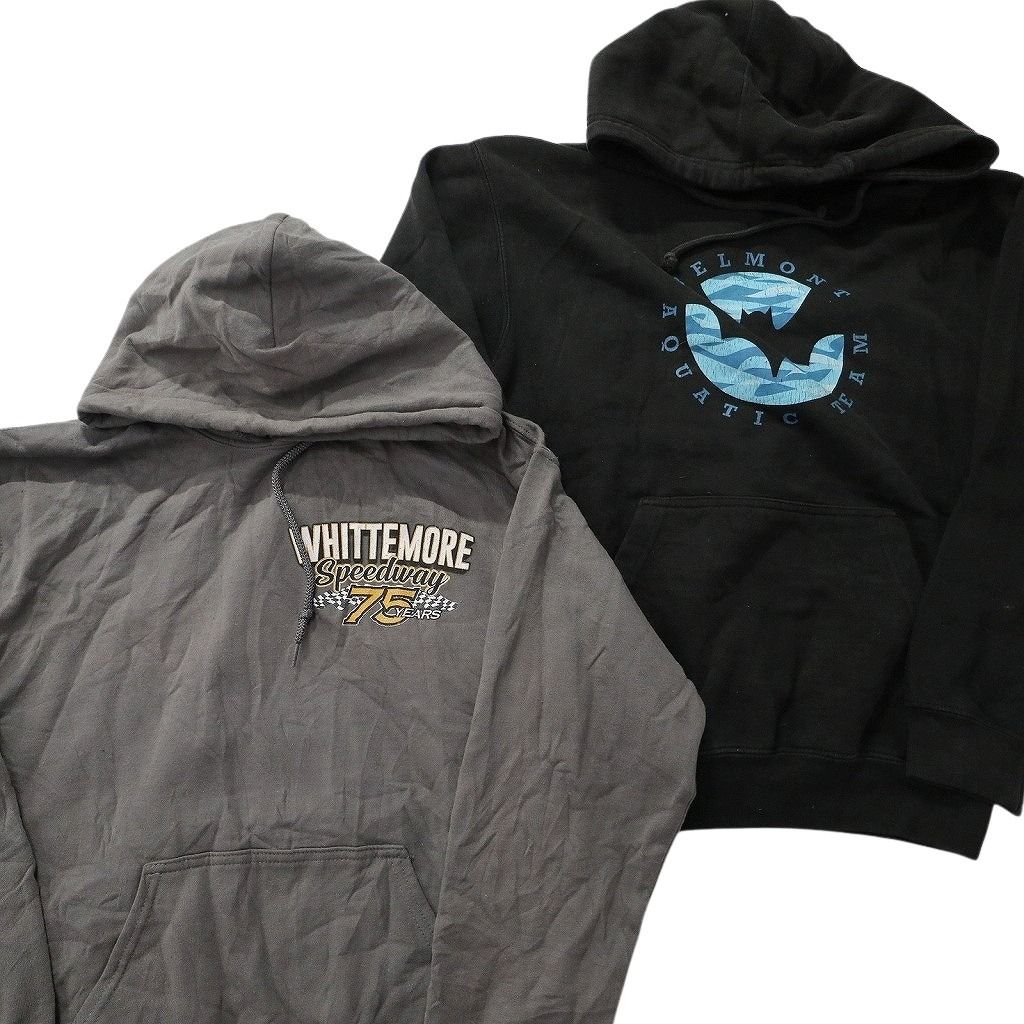 古着卸 まとめ売り カラー パーカー スウェット 8枚セット (メンズ M ) ワンポイント 袖プリント フーディー 中古 古着 ND7294