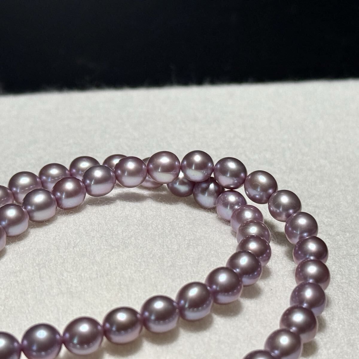 照り最強】TASAKI タサキ リアルパール ネックレス ラベンダーピンク系