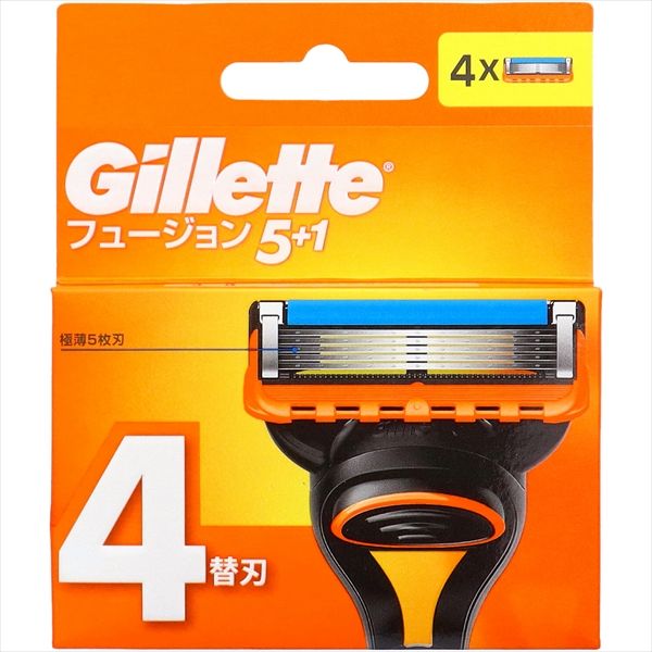 【まとめ買い-40点セット】フュージョンマニュアル替刃4B 【 ジレット 】 【 男性用カミソリ 】