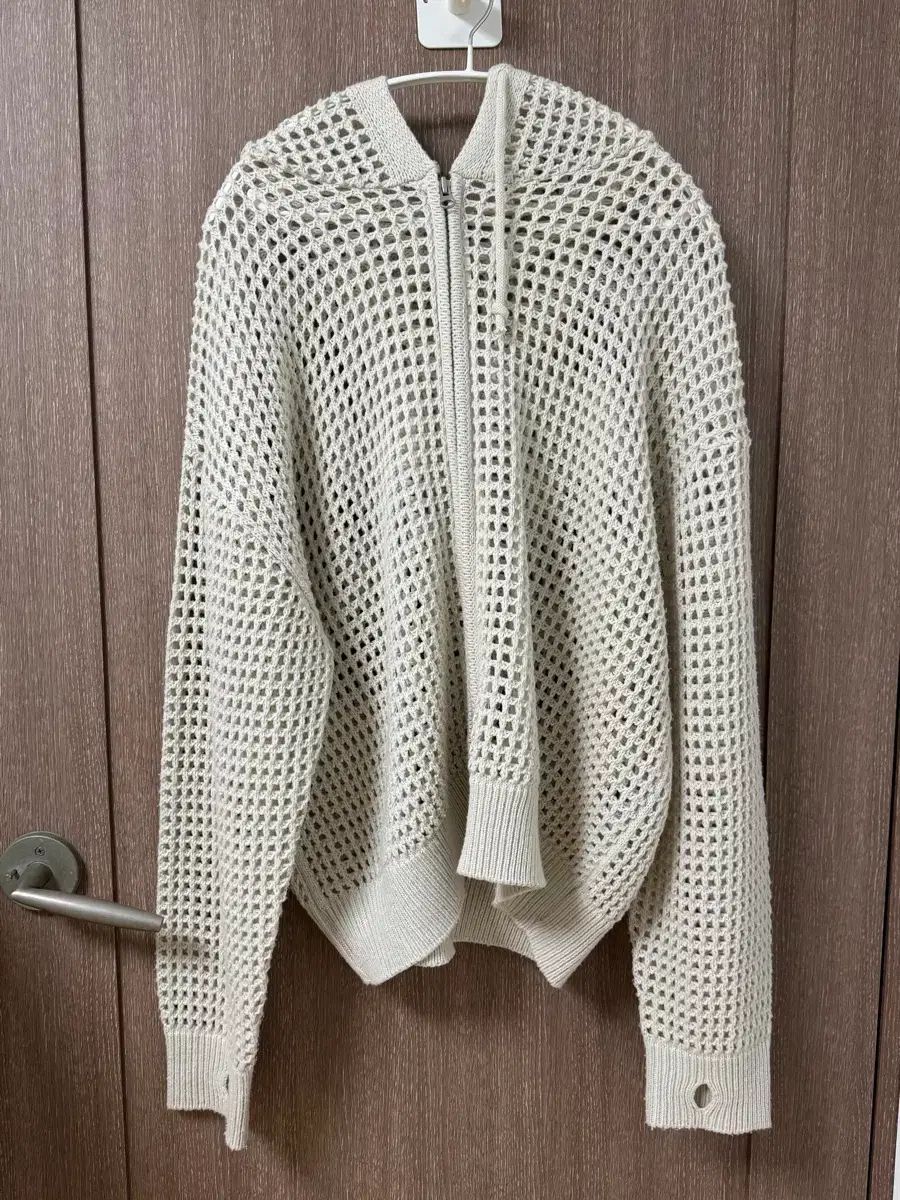 メッシュニット フードジップアップ