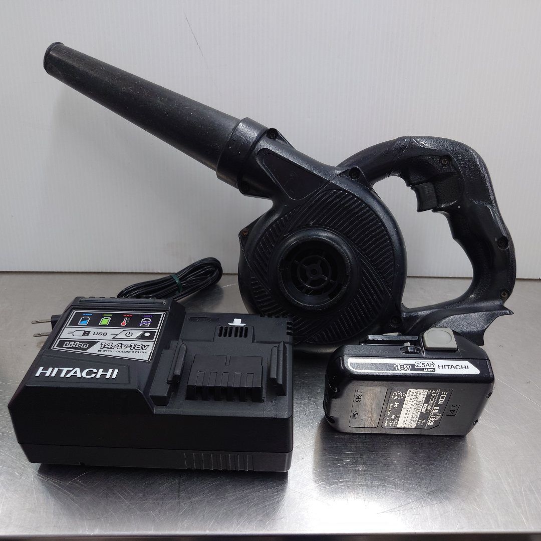 日立工機 HITACHI 18 Vコードレスブロワ バッテリー 充電器付き RB DSL NN BSL 1825 囗T巛