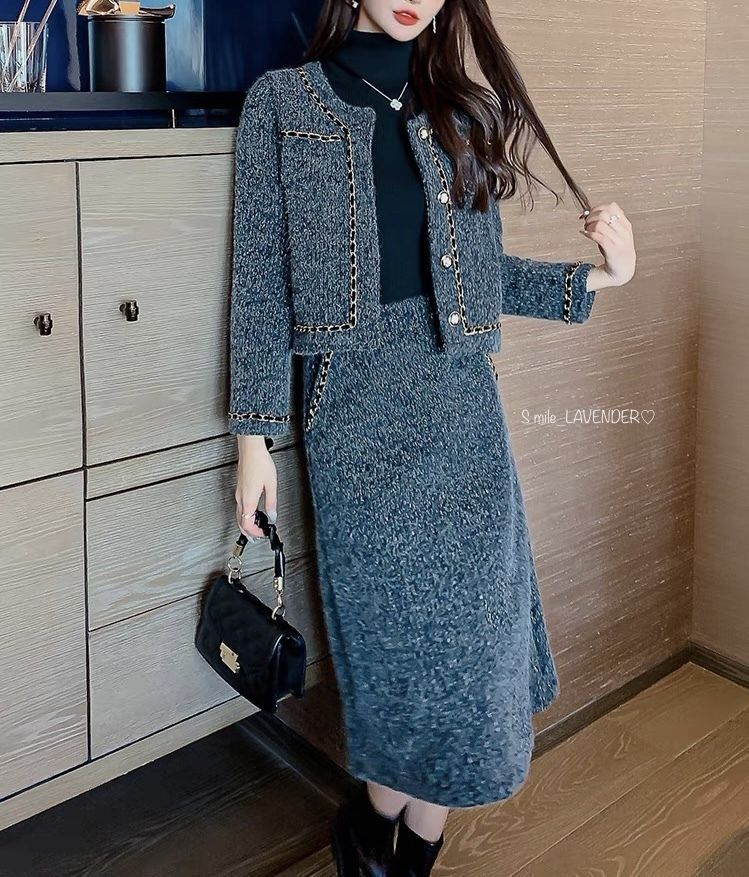 スーツ ジャケット スカート セット ハイウエスト 上品 j 58