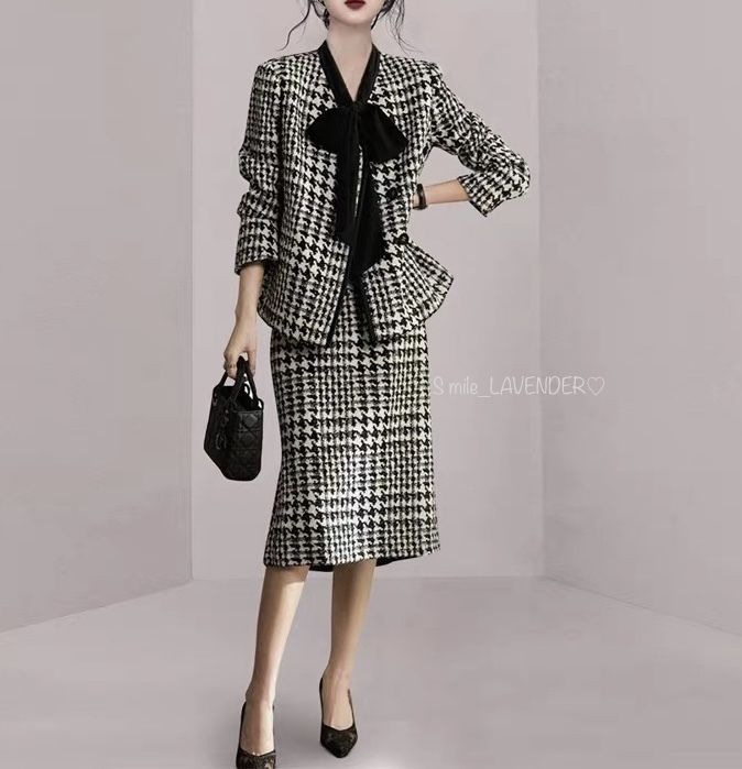 ジャケット＋スカート 千鳥格子