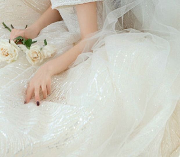 ロングウェディングドレス キラキラプリンセス