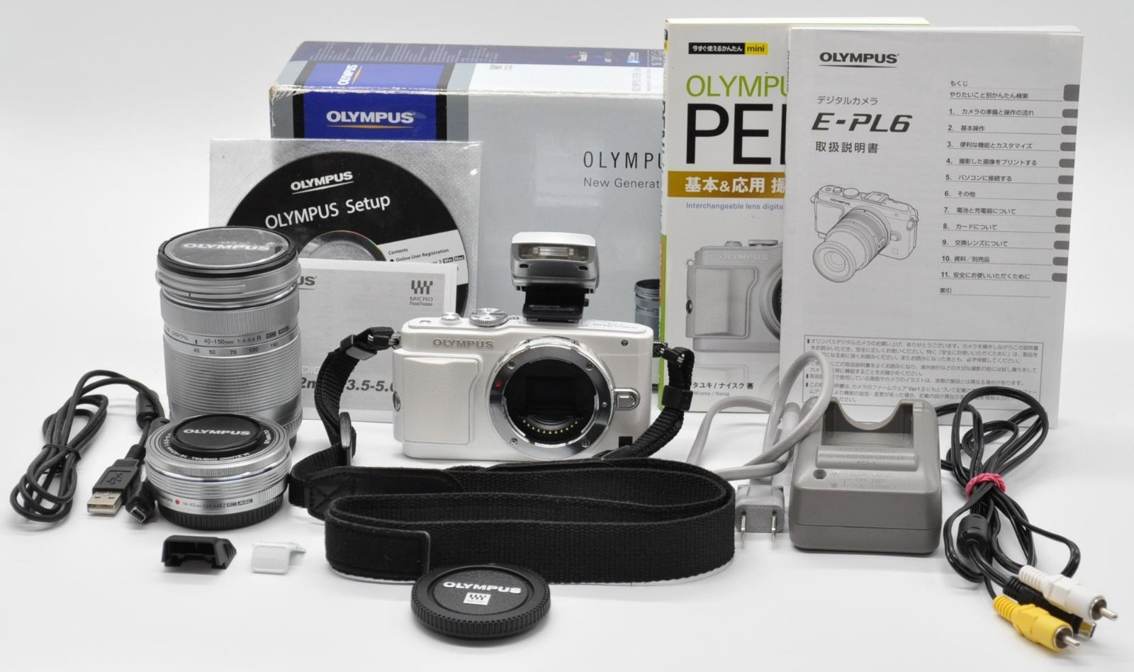 極上品!＞ OLYMPUS オリンパス PEN Lite E-PL6 ホワイト ダブルズーム 
