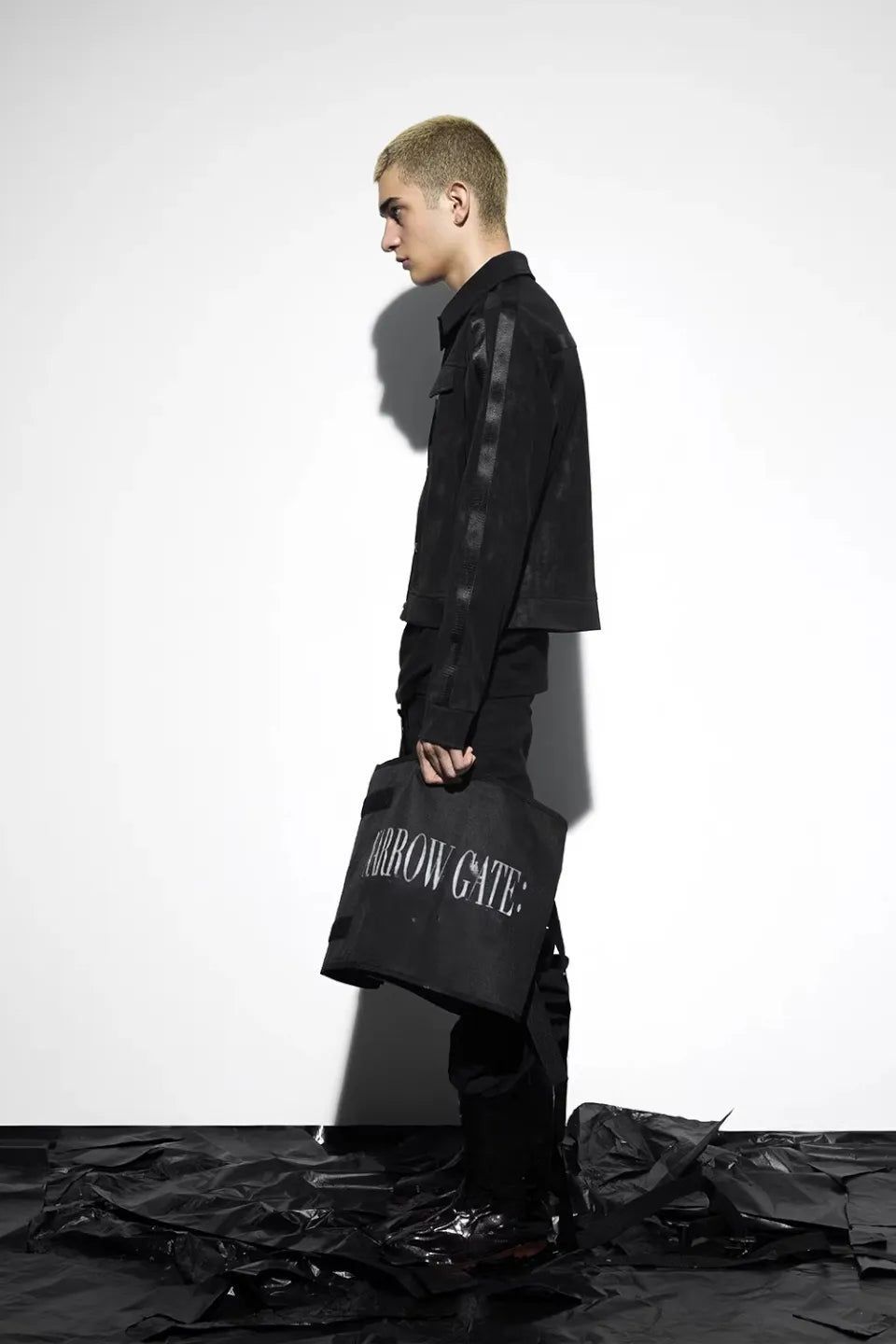 NO E MOSEN｜CAGED BIRD VEIN TEXTURED LEATHER JACKET - メルカリ