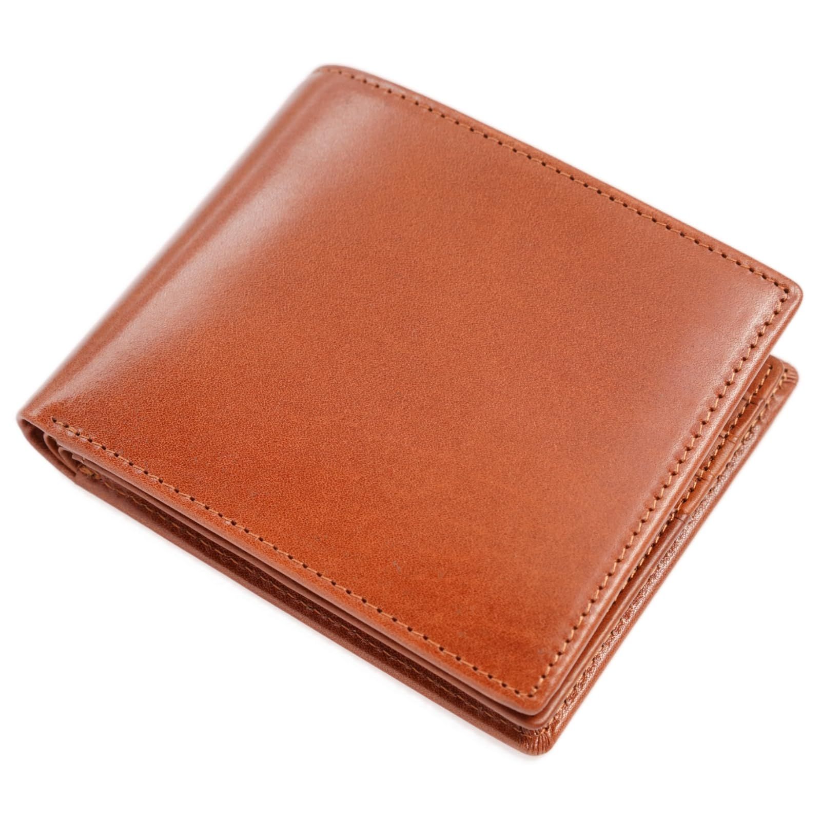 財布 メンズ 二つ折り 栃木レザー イタリアン BUTTERO ボックス型 小銭入れ メンズ財布 薄い 柔らかい 使いやすい 一流の革職人が作る 大容量 本革 (Brown 栃木レザー)