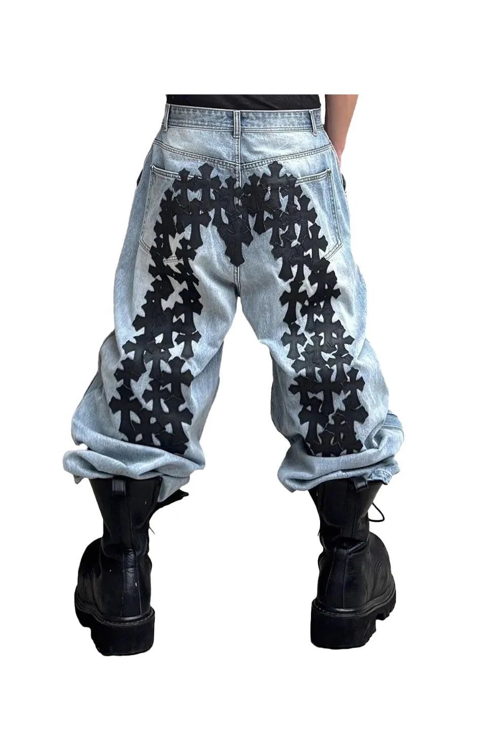 RYE CHASIN｜CROSS PATCH ART BAGGY DENIM - メルカリ
