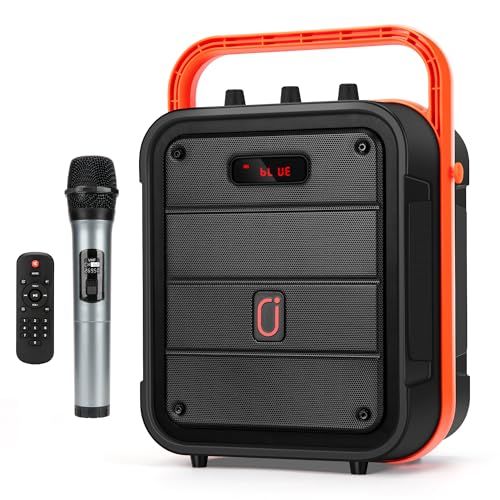 JYX スピーカーセット 拡声器 ワイヤレスマイク1本 Bluetooth 5.0対応 高低音強化機能搭載 充電式 ポータブル ホームパーティー カラオケ 街頭スピーチ 会議 学校行事 セミナー 室外 防災 路上ライブ イベントなどに適用 0 e 1504 fd