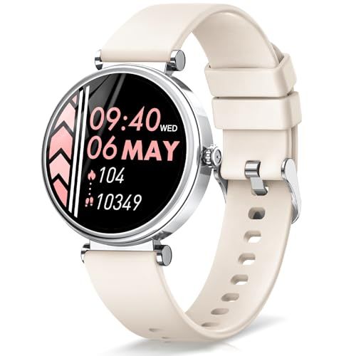 FOSMET G 1スマートウォッチ レディース 1.27インチ 丸型 iphone対応 アンドロイド対応 IP 68防水 Bluetooth 5.3 音楽 カメラ制御 着信通知 睡眠管理 通話機能付き 文字盤自由設定 110種類以上の運動モード 413 a 68 d 9