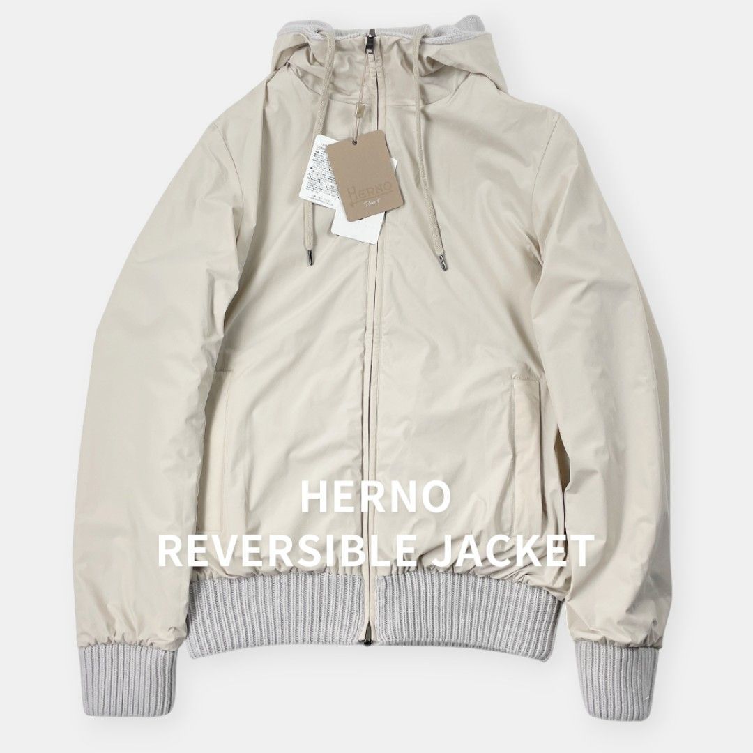 未使用 HERNO RESORT 23AW ヘルノ ウール リバーシブル 中綿ブルゾン 
