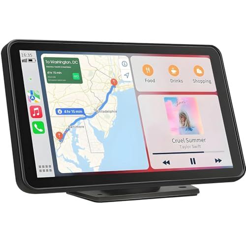 ディスプレイオーディオ 7インチ ポータブル カーオーディオ バックカメラ付き CarPlay＆Android Autoに対応 カーナビ オーディオ一体型ナビ AirPlay機能付き Android Cast機能付き WiFi Bluetoo f 453 d 353