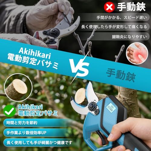  電動剪定バサミ 2026改良強化版 剪定バサミ ブラシレスモーター搭載 21 V切断径42 mmのコードレス充電式剪定バサミ 2段階開き角度調節可 マキタ18 V互換 8000 mAh 4000 mAh* 大容量バッテリー付き 切断回数と残量表示デ その他 キッチン 食器
