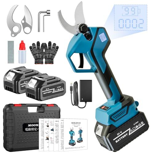 電動剪定バサミ 充電式剪定ばさみ ブラシレスモーター搭載 4.0 Ah大容量バッテリー 付き PSE認定 剪定バサミ 電動ハサミ 最大切断径35 mm 切断回数と残量表示画面 2段階開き角度調整 電動剪定ばさみ コードレス マキタ18 Vバッ 2 a 679 ae 1