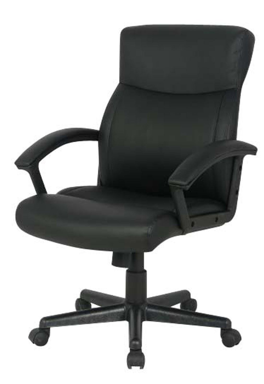 ナカバヤシ レザーオフィスチェア デスクチェア 椅子 ローバック ブラック CNL 501BK