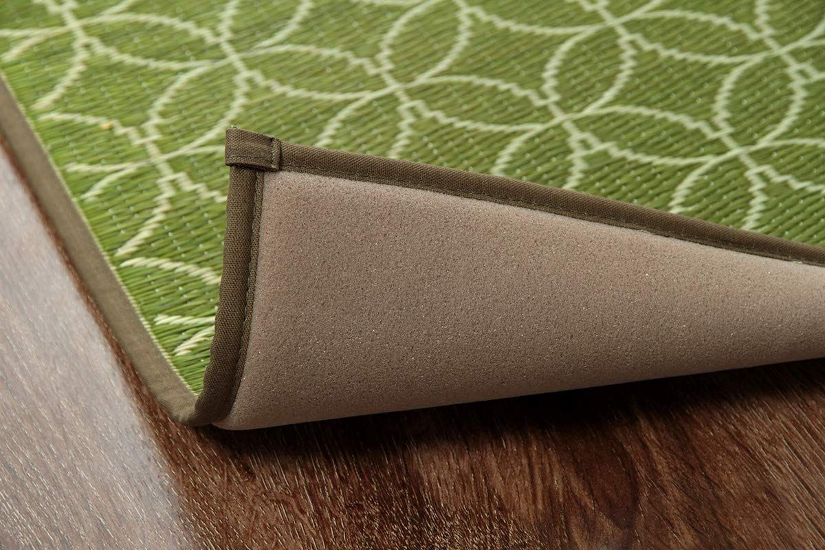 イケヒコ い草 マット キッチンマット 七宝 約60 240 cm グリーン 国産 滑りにくい加工 シンプル 和モダン 8243350