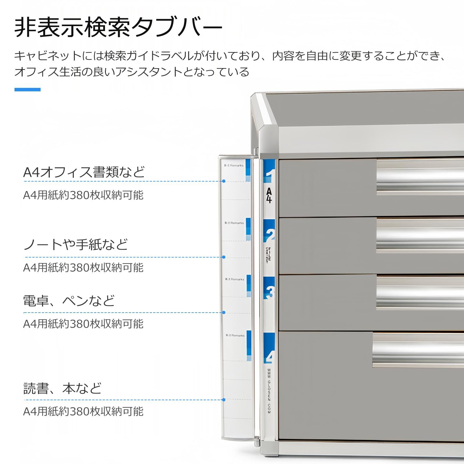 QD-SGMP レターケース a 4 横 書類収納ボックス 鍵付き 引き出し 小物 卓上収納 文具収納 ファイルキャビネット 机上用 デスクオーガナイザー 書類トレー 大容量 耐荷重 オフィス 学校 事務用品 5層03 31.5*35*40 cm