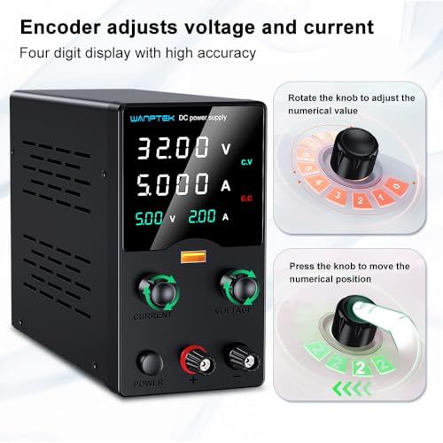 迅速に発送 直流安定化電源 4桁高精度LEDディスプレイ付き30 V 5 A可変DC電源 実験室用エンコーダ制御安定化電源 1 da 4899 e