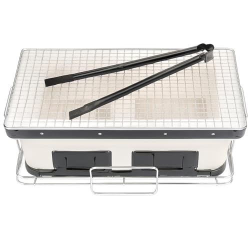 迅速に発送 本格 珪藻土 角型七輪 網付 角アミ 火箸 敷台 角型ワイド 41 cm × 24 炭火 長角 木炭コンロ 真ん中仕切り 火鉢 木炭 豆炭 やきとり cdaad 85 b