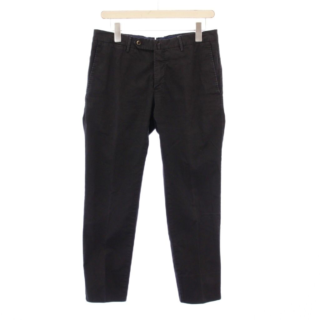 ピーティートリノ PT TORINO STRETCH テーパードパンツ スラックス ジップフライ ストレッチ ワンカラー 無地 46 黒 ブラック /BB