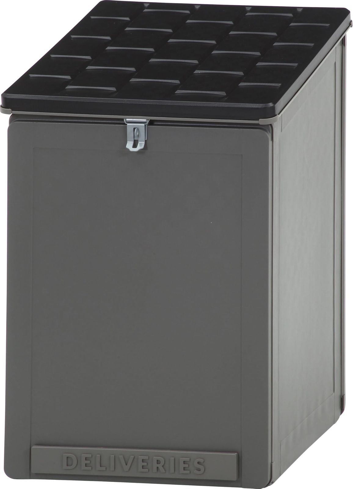 不二貿易 物置 収納庫 宅配 収納ボックス 組立商品 150 L 幅51 5 奥行55 高さ84 cm ブラック グレー 鍵穴つき 50618