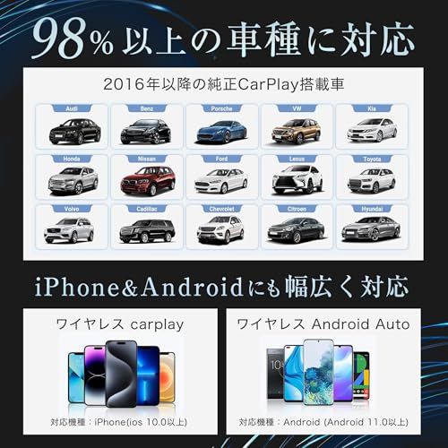 オットキャスト Mini オット キャスト ワイヤレスCarPlay Android Autoアダプター ワイヤレス化 無線化 有線CarPlay Auto サポー 18 c 41 d 74
