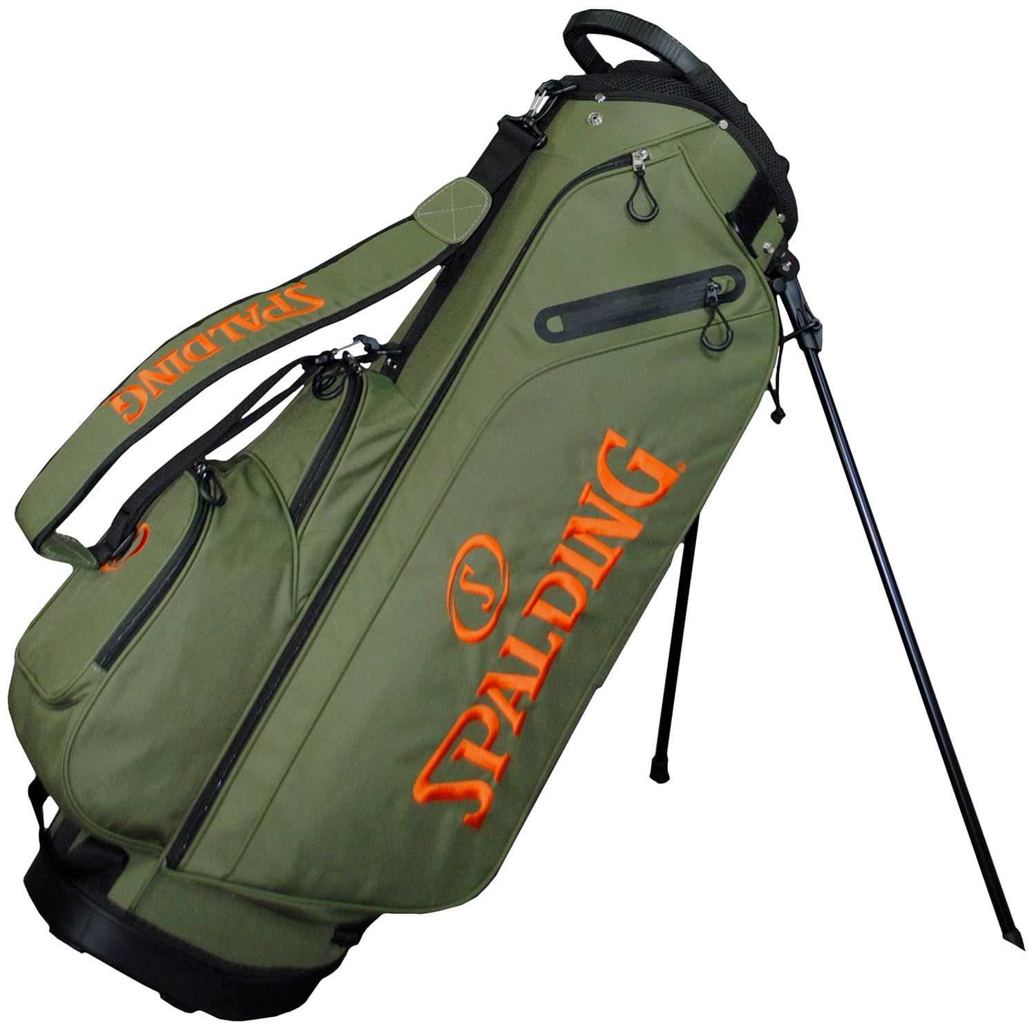 SPALDING スポルディング ゴルフ 9 5型スタンド式キャディバッグ カーキ SPCB 3468