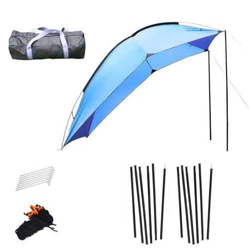 カーサイドタープ 車用 日よけカーテント タープ テント 設営簡単 デイキャンプ 日よけ アウトドア 車中泊 青 彡 6 c 793092