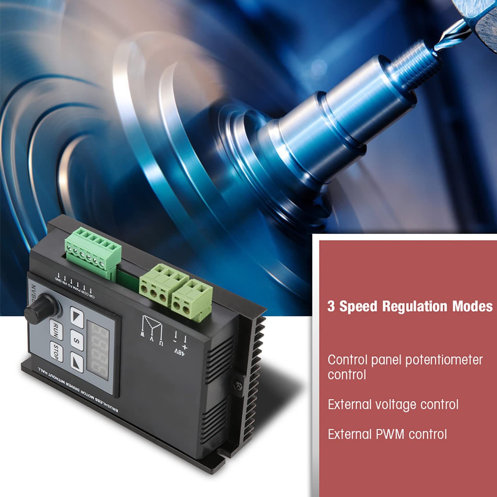 ブラシレススピンドルモータードライバーキット CNCマシン用48 V DCレススピンドルドライバーキット 400 Wレススピンドル電気モ制御