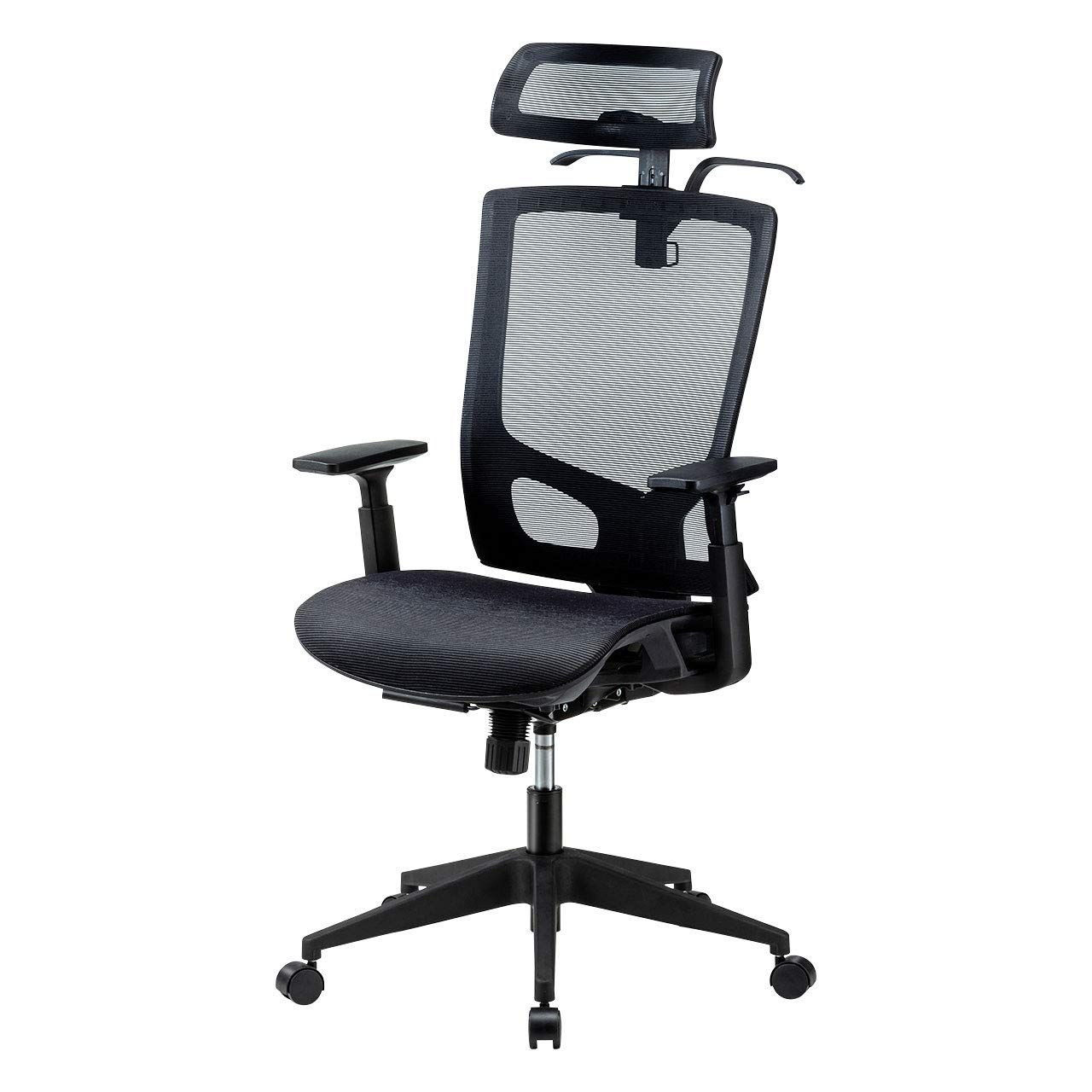 サンワサプライ メッシュチェア ハンガー ヘッドレスト アームレスト付き ブラック SNC NET22BK