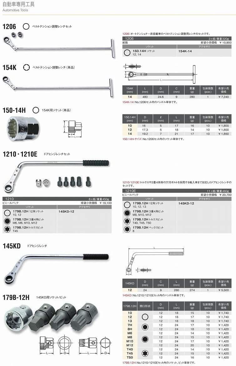 コーケン ベルトテンション調整レンチセット3ヶ組 1206