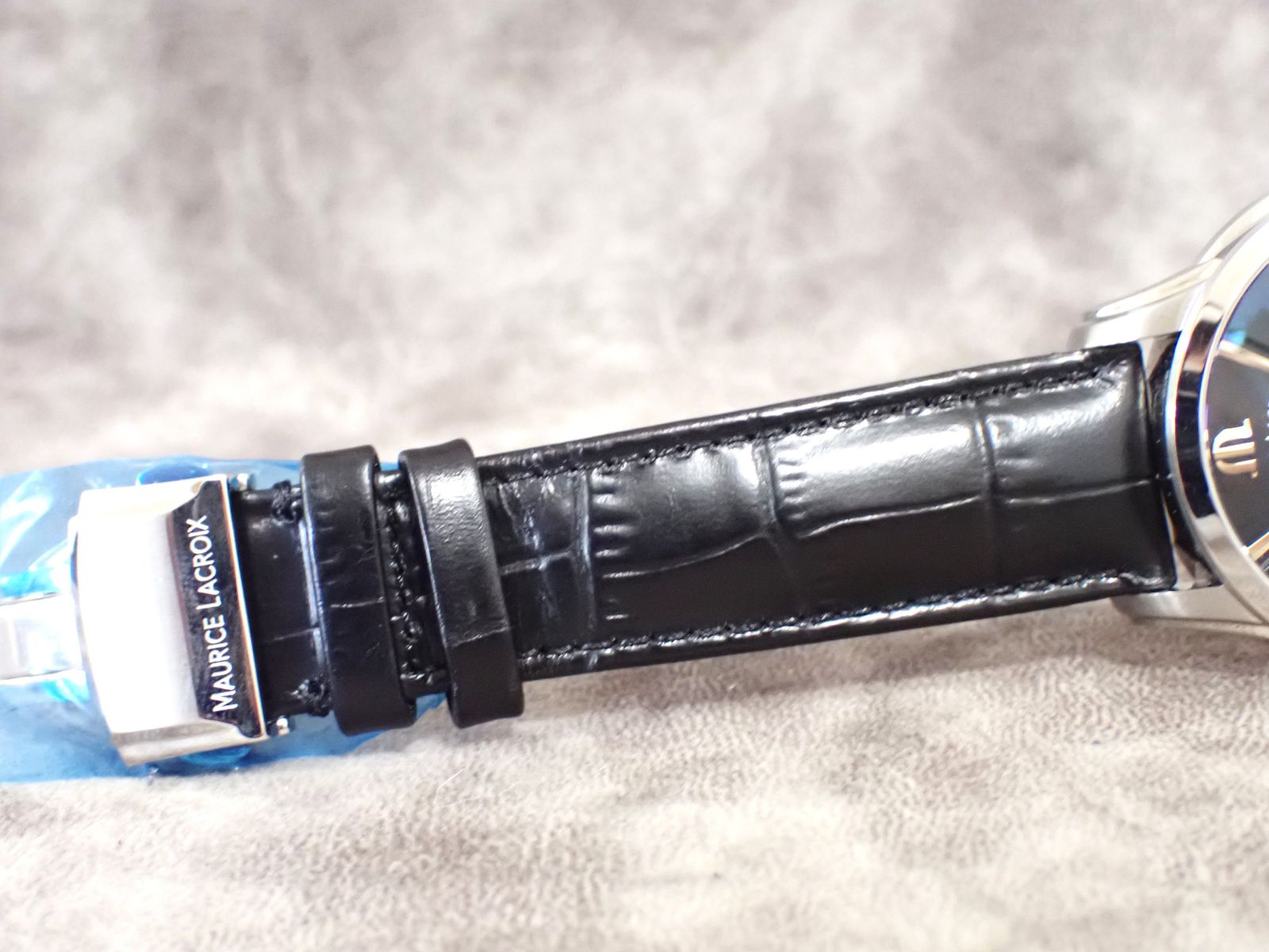  未使用 MAURICE LACROIX モーリスラクロア ボントス デイデイト PT6358 SS001 メンズ 腕時計 SS 革 アウトドア風 自動巻き時計 腕時計(アナログ)