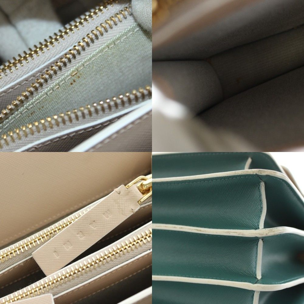 MARNI レザーショルダーバッグ ベージュ グリーン マルニ MARNI トランクバッグ TRUNK BAG ショルダーバッグ レザー