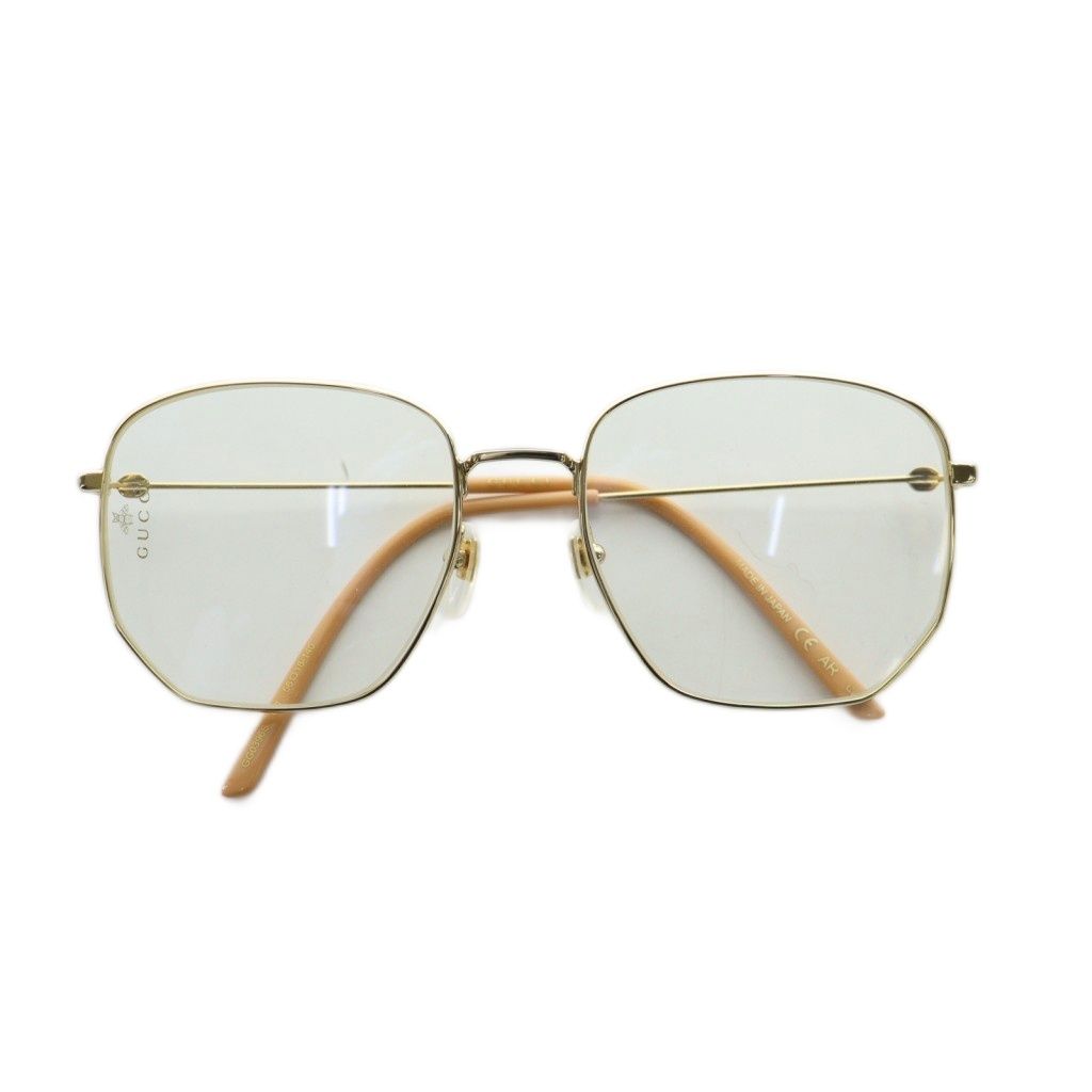 グッチ GUCCI クリアレンズサングラス メタルフレーム 細フレーム 56