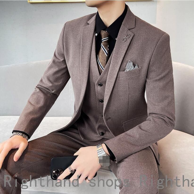 おしゃれ 新郎 スリーピース 花婿スーツ 男性大きいサイズ 背広 長袖 メンズスーツ フォーマル カジュアルスーツ紳士服 披露宴 冠婚葬祭 0807④