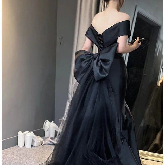 エレガントオフショル黒リボンイブニングドレス前撮りn 1414 ホッチキス その他 