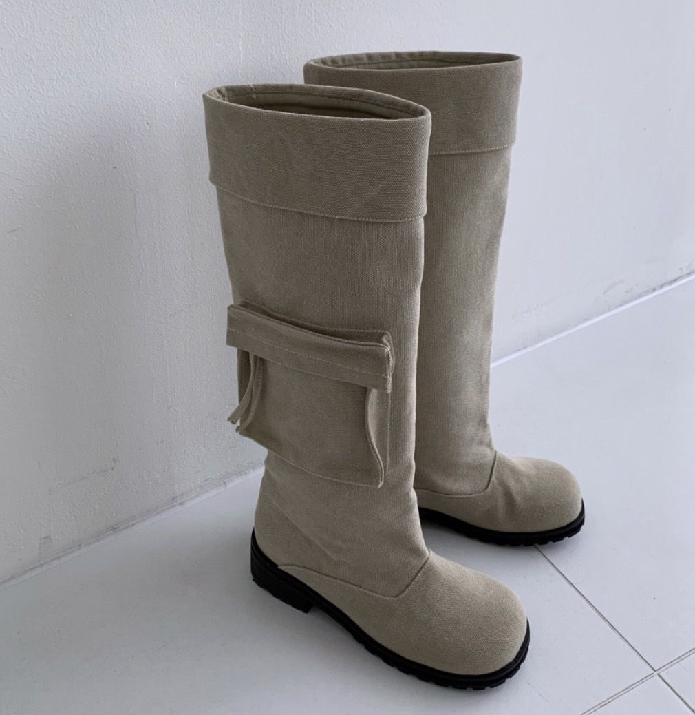 カーゴ ロングブーツ ローヒール 韓国 2 color 309235