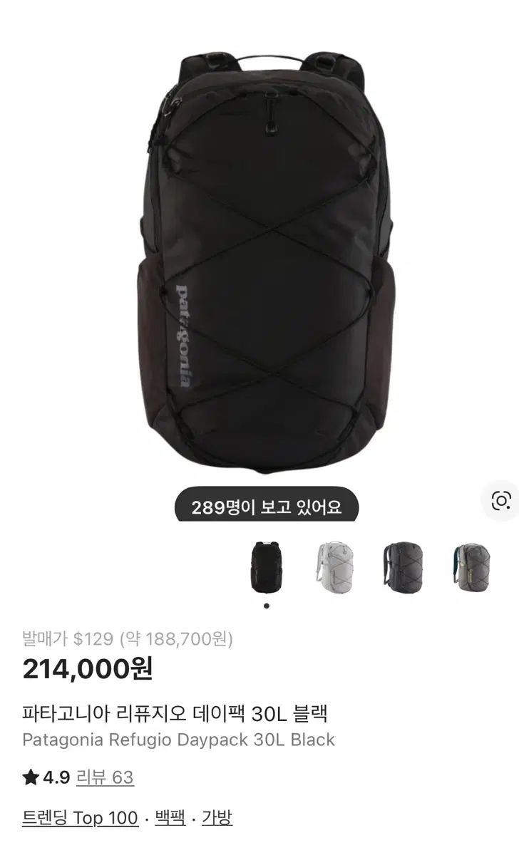 パタゴニア リーフジオ ブラック 30 L