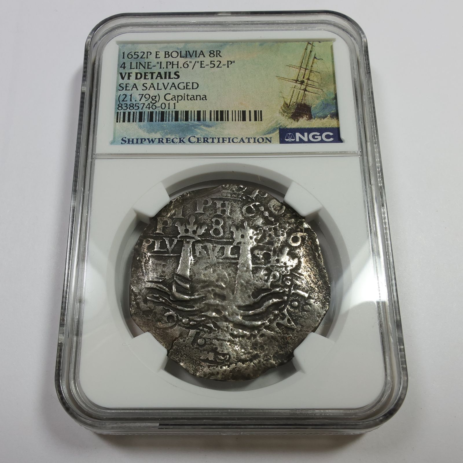 1652 E NGC VF Boli Shipwreck Capitana シルバー 8 レアル 8R コイン