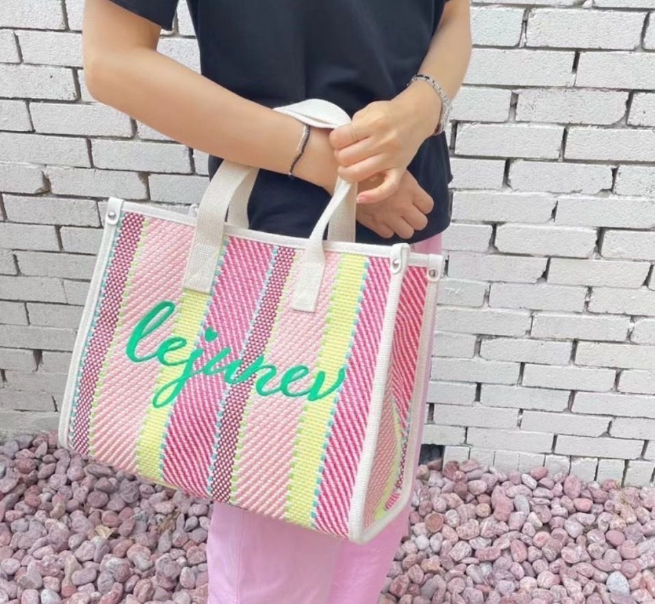 デザイン 3102310 レタリング刺繍 韓国 2 wayバッグ カラフル