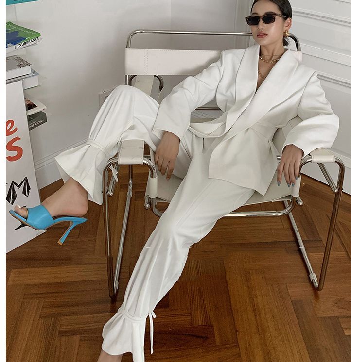 セットアップ ホワイト ルーズ リュクス 落ち感 スーツ