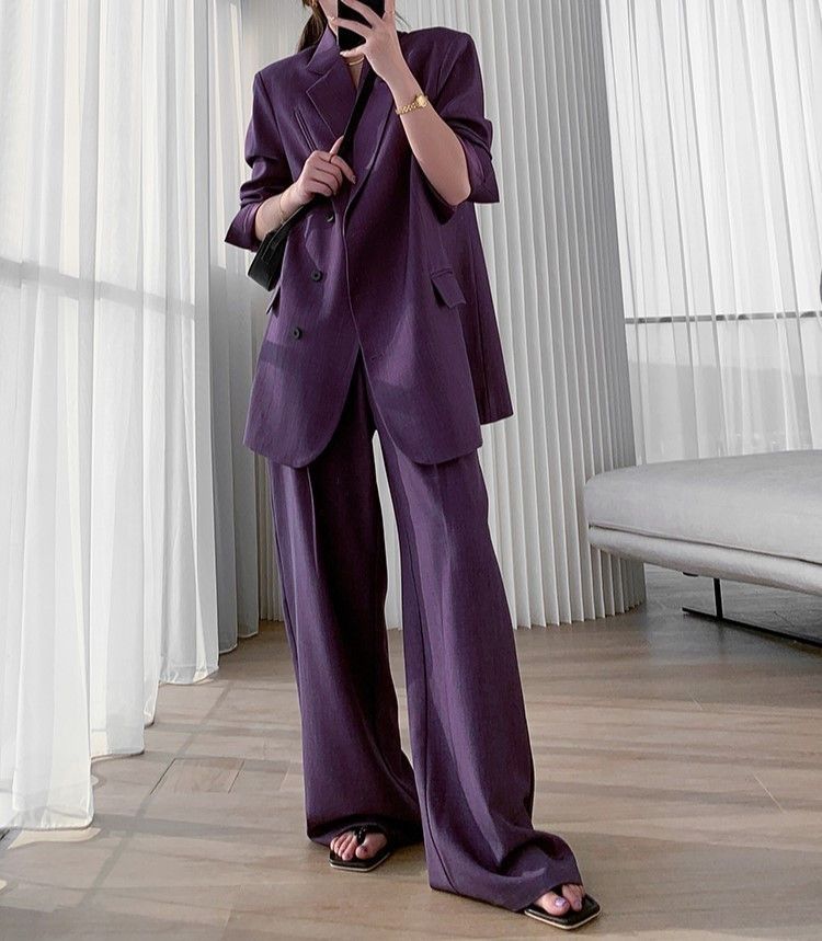 ジャケット セットアップ お洒落 ワイドパンツ ルーズ 韓国n 1211