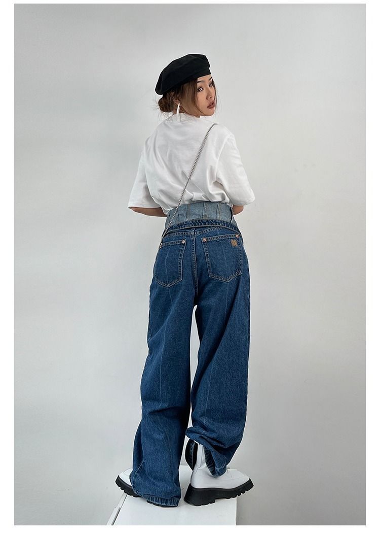 デニムパンツ ワイド ハイウエスト